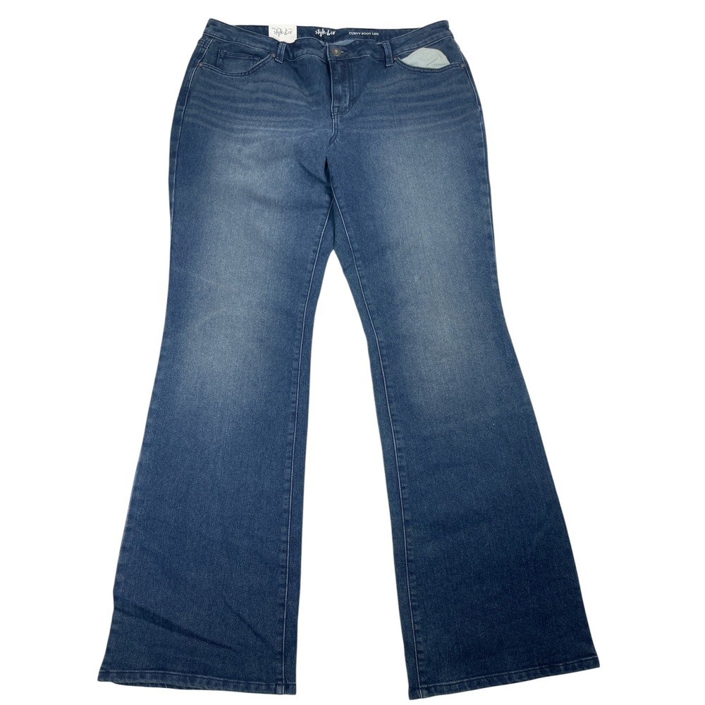 Style & Co Curvy Women's 16 Long Blue Low Rise Bootcut Jeans NWT